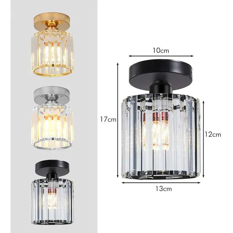 Kristall Deckenleuchte Glas E27 Luxus Glamour Design ~3292