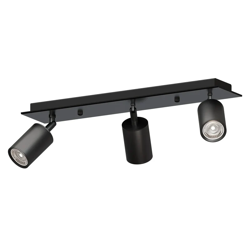 Schwarze Deckenleuchte Mehrflammig Verstellbar Rechteckig ~3287