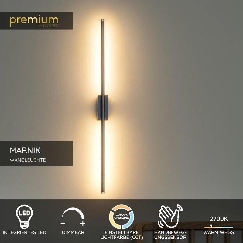 LED-Wandleuchte Marnik mit Gestensteuerung und CCT 59,1cm