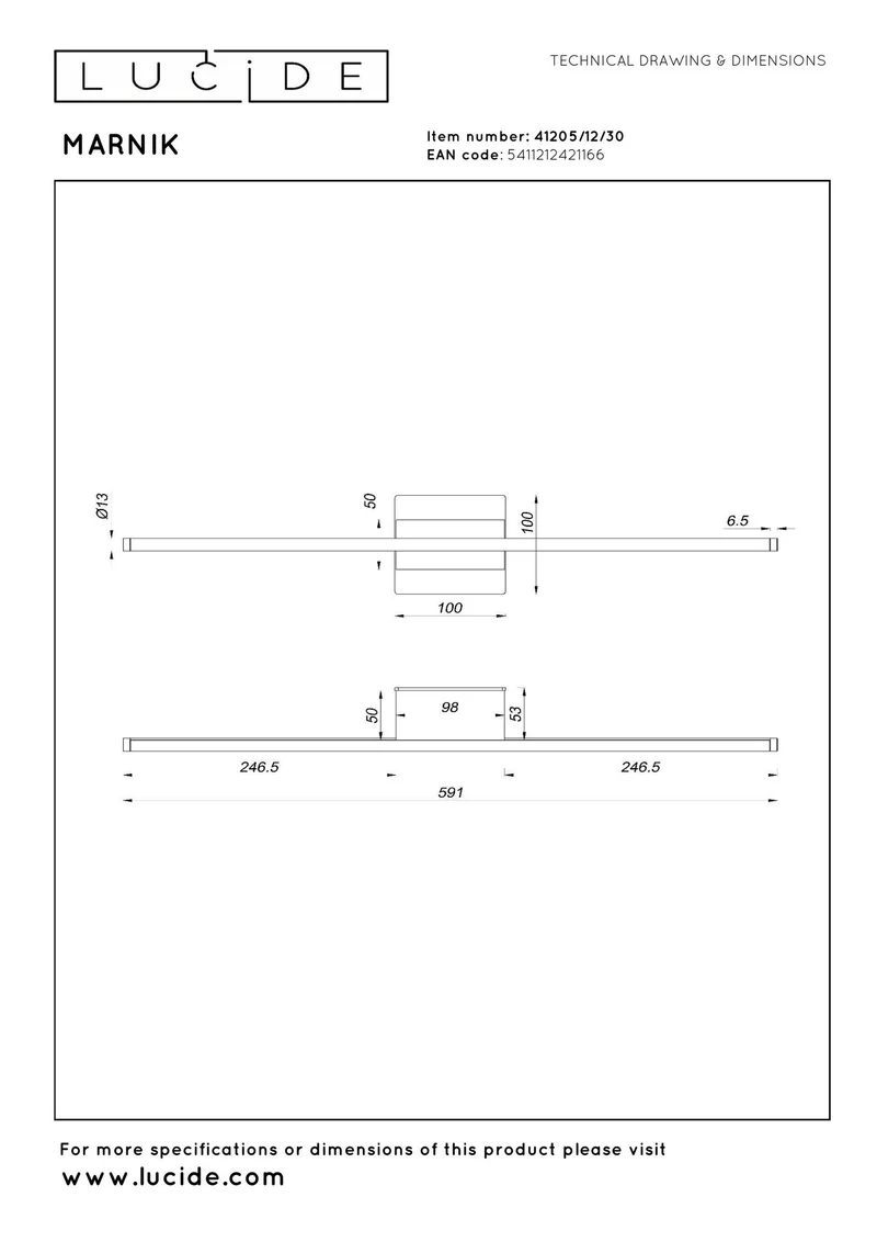 LED-Wandleuchte Marnik mit Gestensteuerung und CCT 59,1cm
