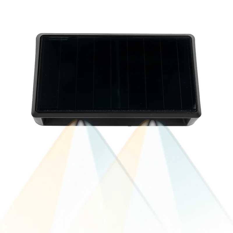 Solar LED Wandleuchte Außen, 2-flammig, 3 Lichtfarben einstellbar (CCT), IP54, mit Akku, Gartenleuchte