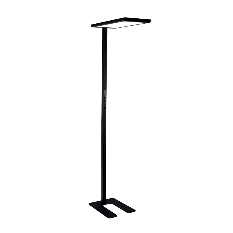 LED Büro-Stehleuchte, Up/Down, in Schwarz, 100 W, 7000 lm, 4000 K (neutralweiß), UGR<16, CRI98, dimmbar, RG0, Bridgelux LED, Arbeitsplatzleuchte