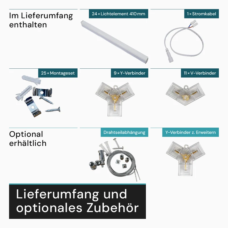 LED Deckenleuchte, HexaForm, 5er Set, 6500 K (kaltweiß), Hexagon Leuchte, Garagenlampe, Salon Beleuchtung