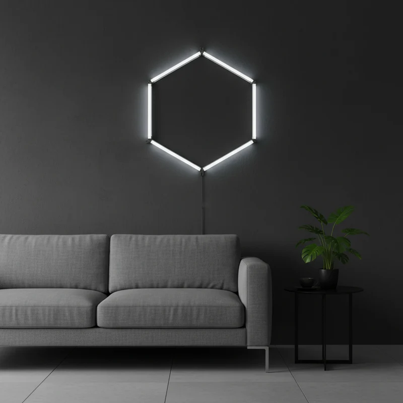 LED Deckenleuchte, HexaForm, 1er Set, 6500 K (kaltweiß), Hexagon Leuchte, 40 W Garagenlampe, Salon Beleuchtung