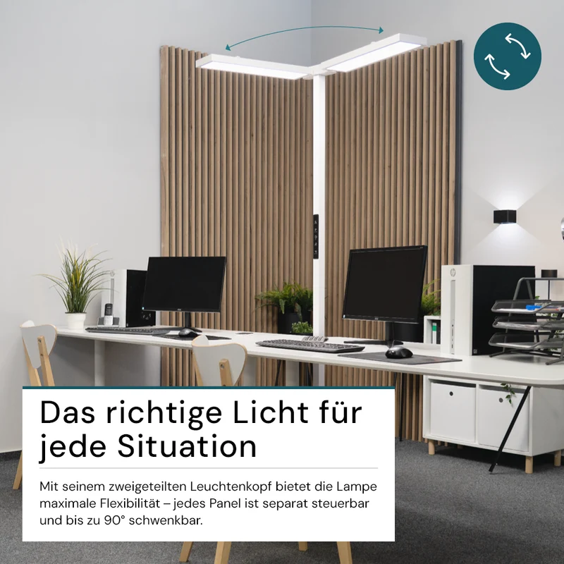 LED Büro-Stehleuchte DUO, Up/Down, 120W, 8500 lm, 4000 K (neutralweiß)