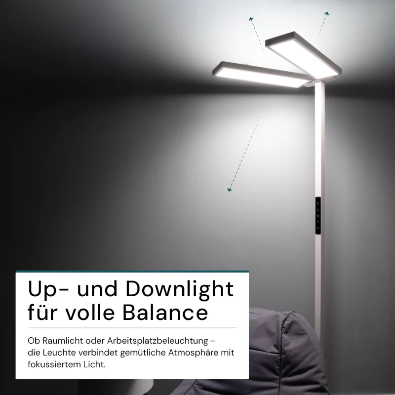 LED Büro-Stehleuchte DUO, Up/Down, 120W, 8500 lm, 4000 K (neutralweiß)