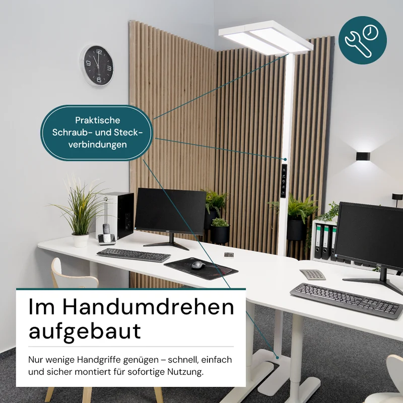 LED Büro-Stehleuchte DUO, Up/Down, 120W, 8500 lm, 4000 K (neutralweiß)