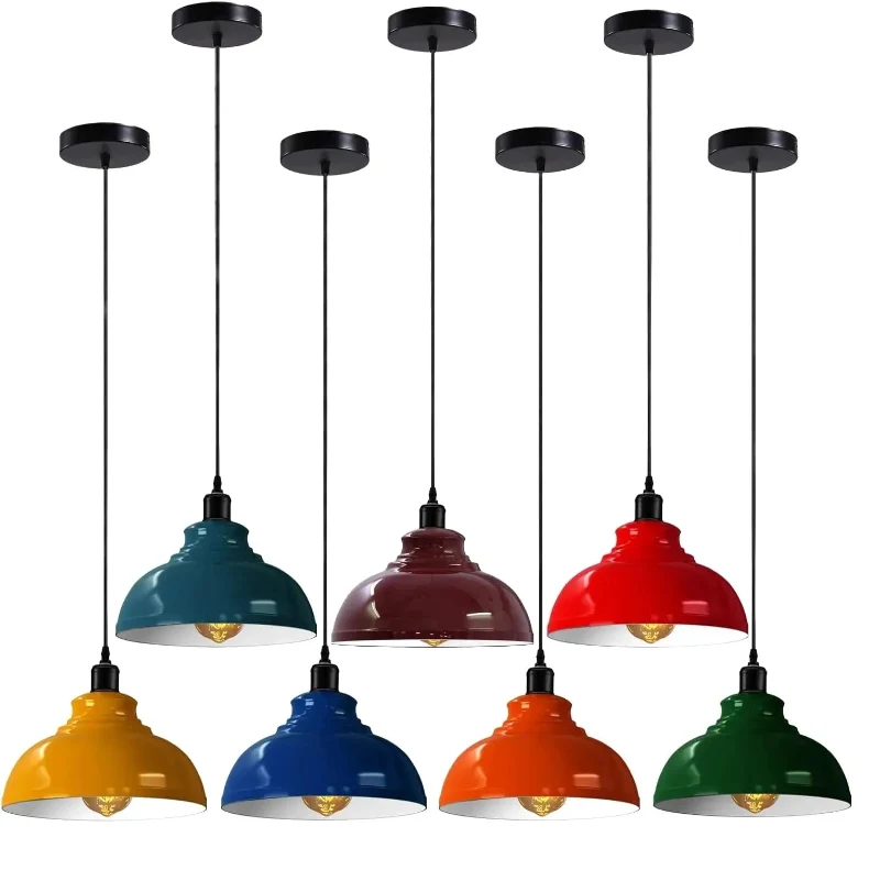 LEDSONE Bunte Pendelleuchten Industrie Metall Ø 29cm ~3277