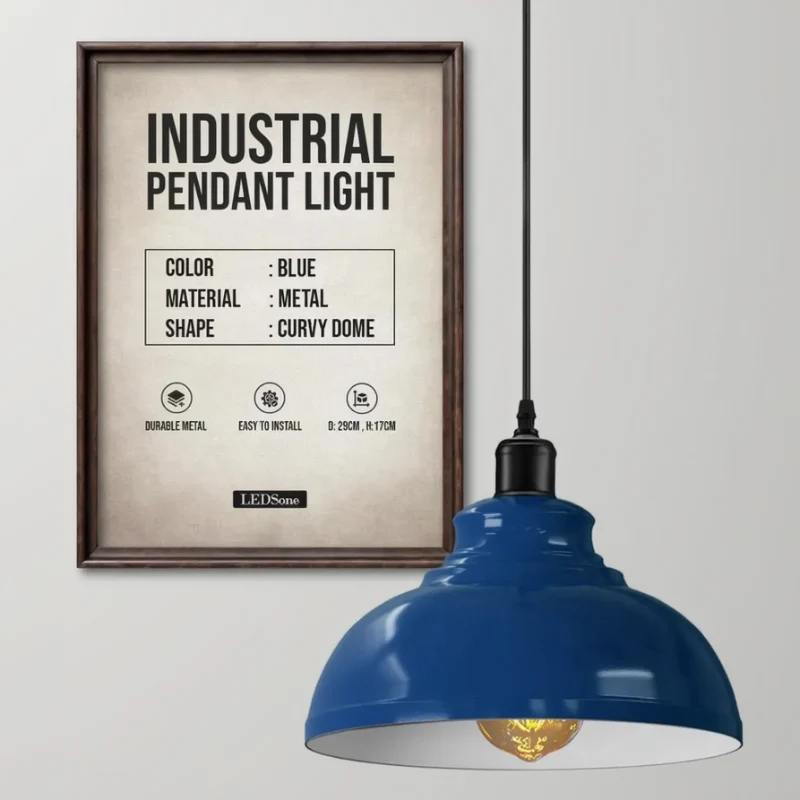 LEDSONE Bunte Pendelleuchten Industrie Metall Ø 29cm ~3277