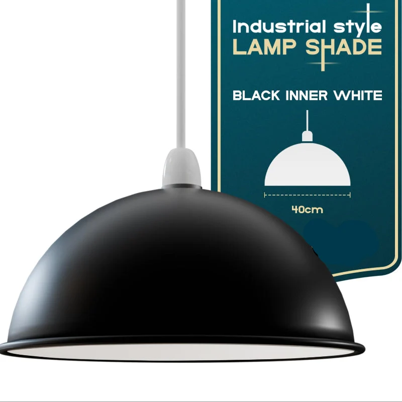 Moderner Industrie Lampenschirm 40 cm Schwarz-Weiß ~3272