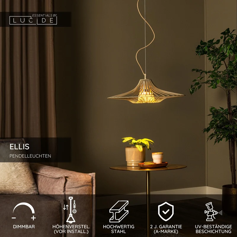 Pendelleuchte Ellis 1-flammig 50cm Taupe