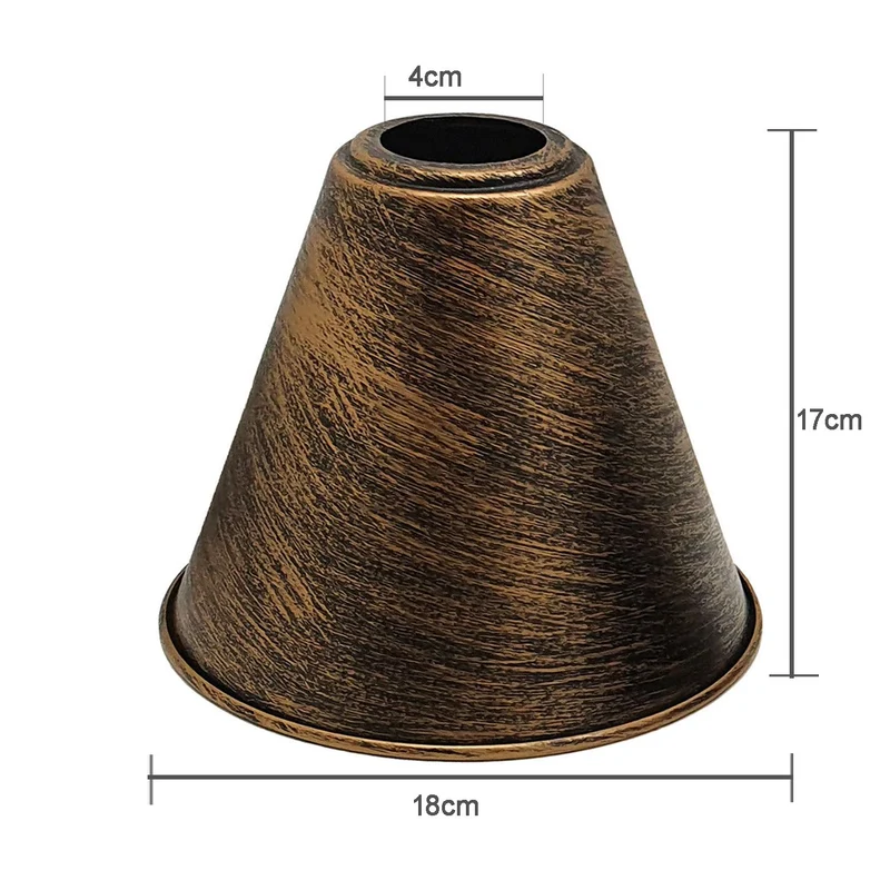 Gebürstete Kupferkegelform Metalllampenschirme Easy Fit Pendelleuchtenschirm~1236