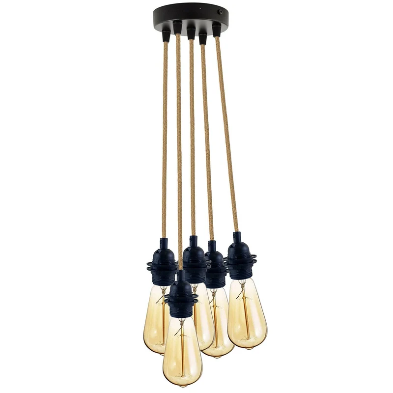 1m Deckenlampe Textilkabel mit Fassung E27 ~3295