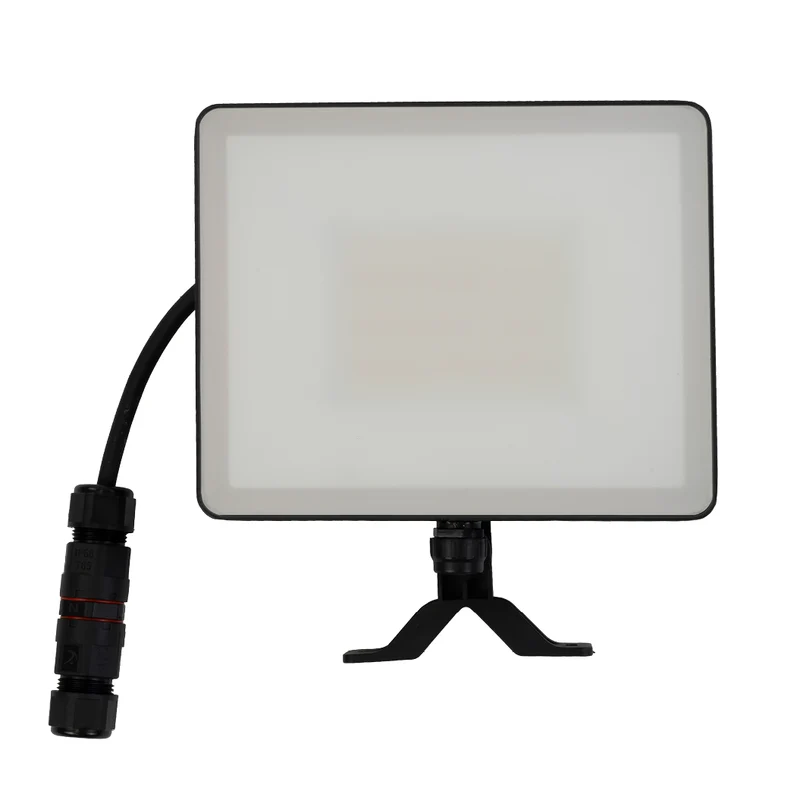 LED-Fluter, BeamPlug, 50 W, 4000 K (neutralweiß), 6000 lm, schwarz, verstellbare Leuchtrichtung, Plug-In Sensor Vorrichtung, IP65 Kabelverbinder, Wand- & Eckmontage