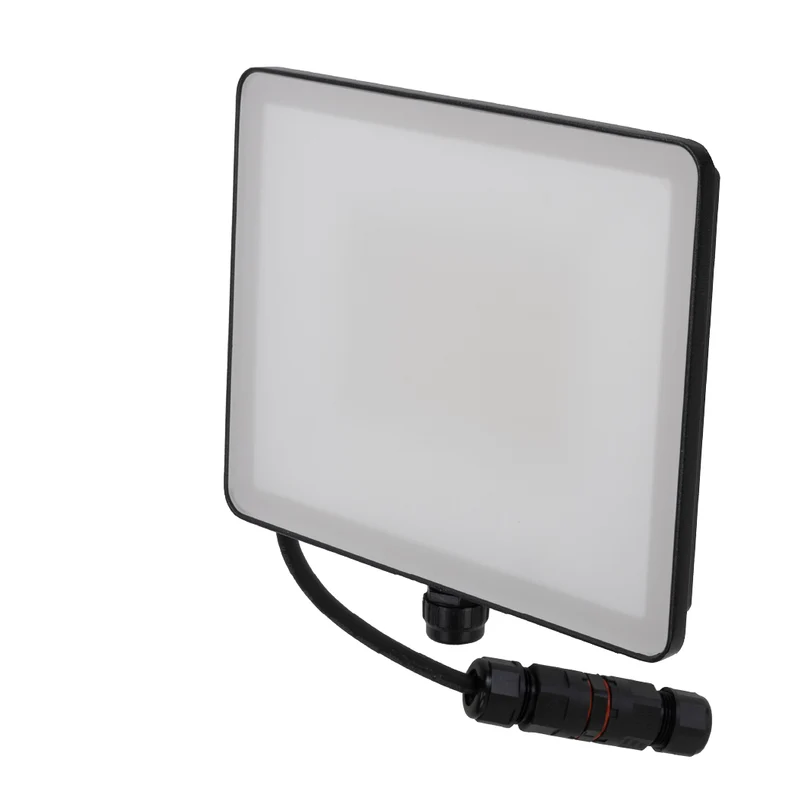 LED-Fluter, BeamPlug, 50 W, 4000 K (neutralweiß), 6000 lm, schwarz, verstellbare Leuchtrichtung, Plug-In Sensor Vorrichtung, IP65 Kabelverbinder, Wand- & Eckmontage