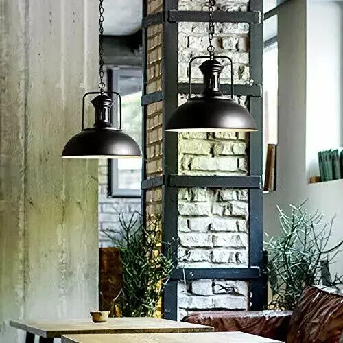 Industrielle Pendelleuchte schwarz modern Hangelampen~3172