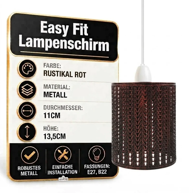 Vintage Lampenschirm Ersatzschirm – Zylinder Vintage Wählbar | E27 , B22 ~3165