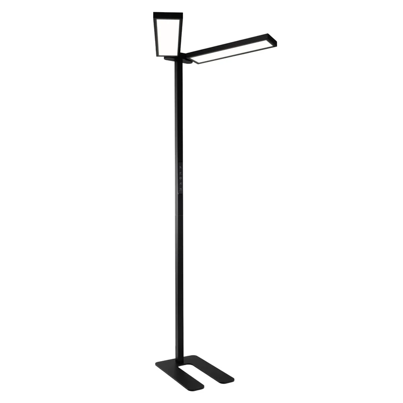 LED Büro-Stehleuchte DUO Line, Up/Down, in Schwarz, 120 W, 8500 lm, 4000 K (neutralweiß), UGR<16, CRI98, dimmbar, RG0, Bridgelux LED, Arbeitsplatzleuchte