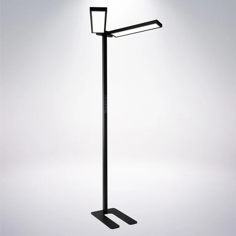 LED Büro-Stehleuchte DUO Line, Up/Down, in Schwarz, 120 W, 8500 lm, 4000 K (neutralweiß), UGR<16, CRI98, dimmbar, RG0, Bridgelux LED, Arbeitsplatzleuchte
