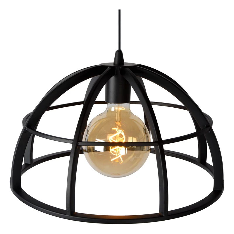 Pendelleuchte Dikra 1-flammig höhenverstellbar Schwarz 40cm