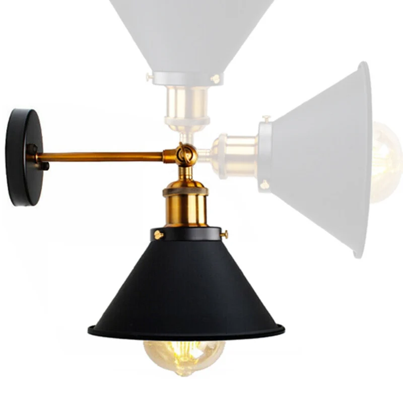 Vintage Wandleuchte Innen schwarz Industrial Wandlampe~3263