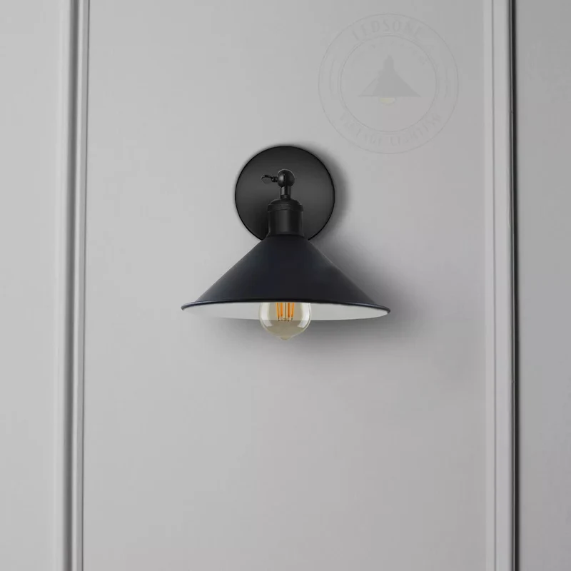 Vintage Wandleuchte Innen schwarz Industrial Wandlampe~3263