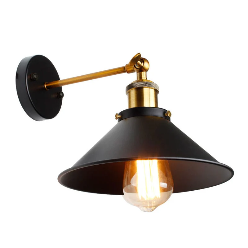 Vintage Wandleuchte Innen schwarz Industrial Wandlampe~3263