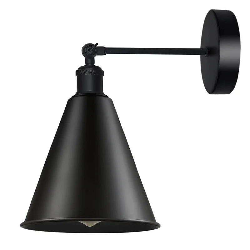 Vintage Wandleuchte Innen schwarz Industrial Wandlampe~3263