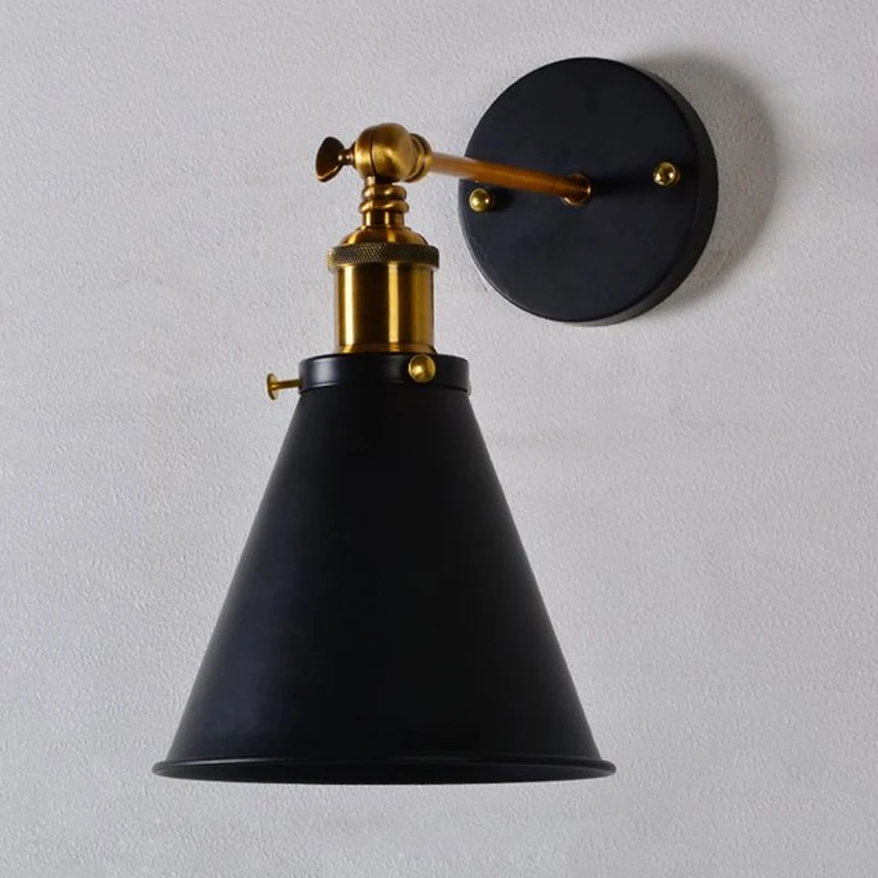 Vintage Wandleuchte Innen schwarz Industrial Wandlampe~3263