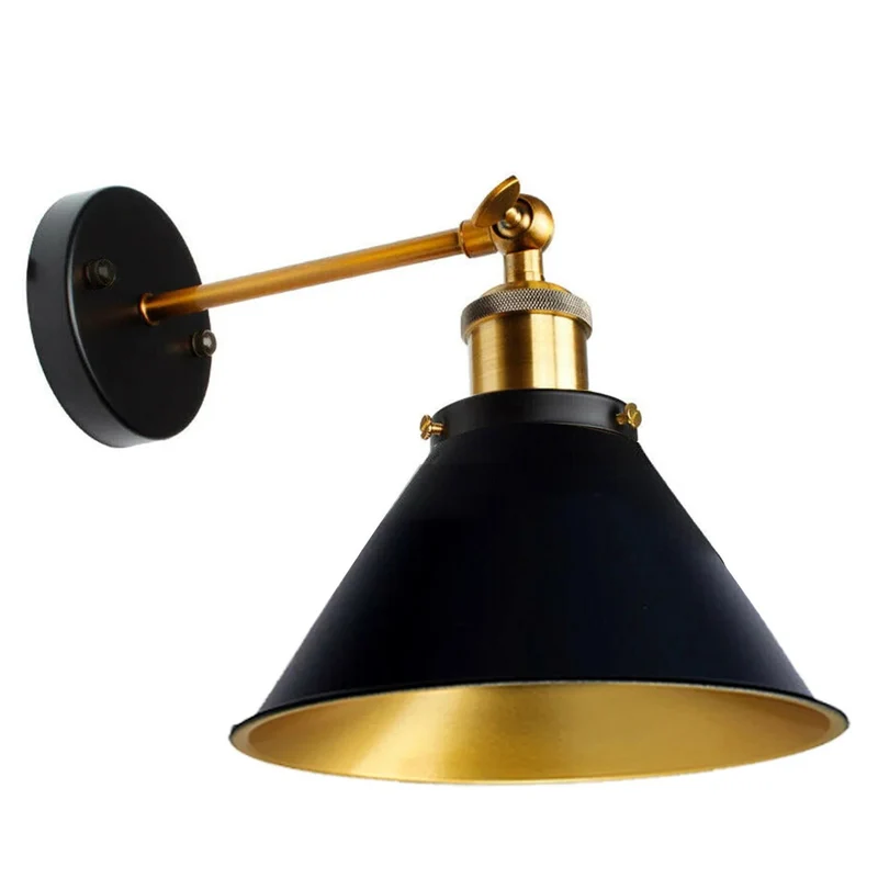 Vintage Wandleuchte Innen schwarz Industrial Wandlampe~3263