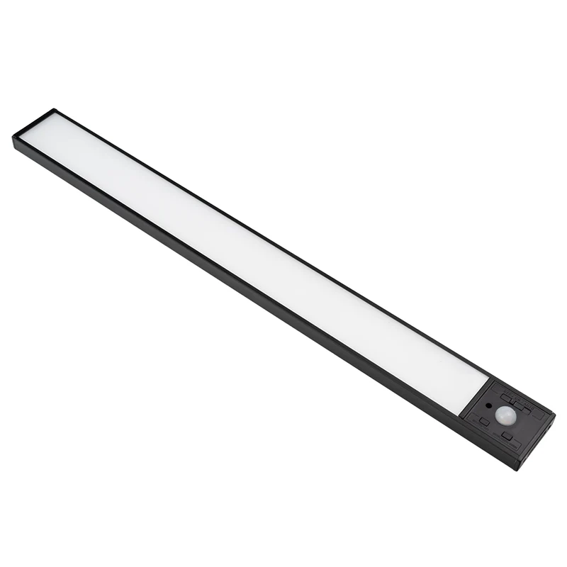 LED Schrankbeleuchtung mit Bewegungsmelder, schwarz, 40 cm, dimmbar, einstellbare Lichtfarbe, USB-aufladbar, einfache Befestigung, Unterbauleuchte