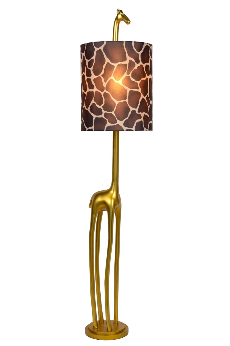 Stehleuchte Extravaganza Miss Tall Giraffe mit Stoffschirm Messing 160cm