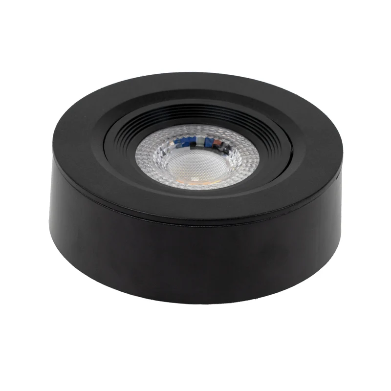 LED CCT Downlight, Ein- und Aufbaustrahler, schwenkbar, in Schwarz, dimmbar, 5 W, 420 lm, 60°, 3000K-4000K-6500K einstellbar