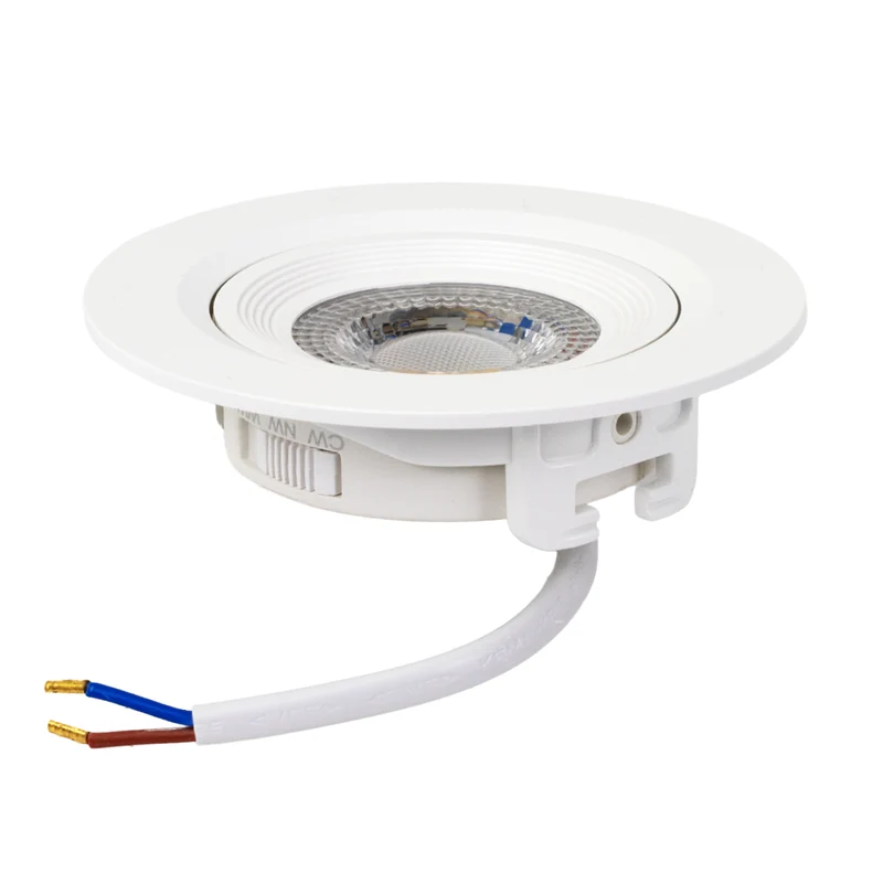 LED CCT Downlight, Ein- und Aufbaustrahler, schwenkbar, in Weiß, dimmbar, 5 W, 420 lm, 60°, 3000K-4000K-6500K einstellbar
