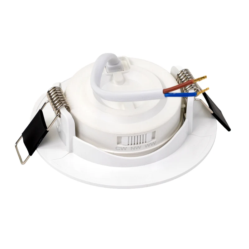 LED CCT Downlight, Ein- und Aufbaustrahler, schwenkbar, in Weiß, dimmbar, 5 W, 420 lm, 60°, 3000K-4000K-6500K einstellbar