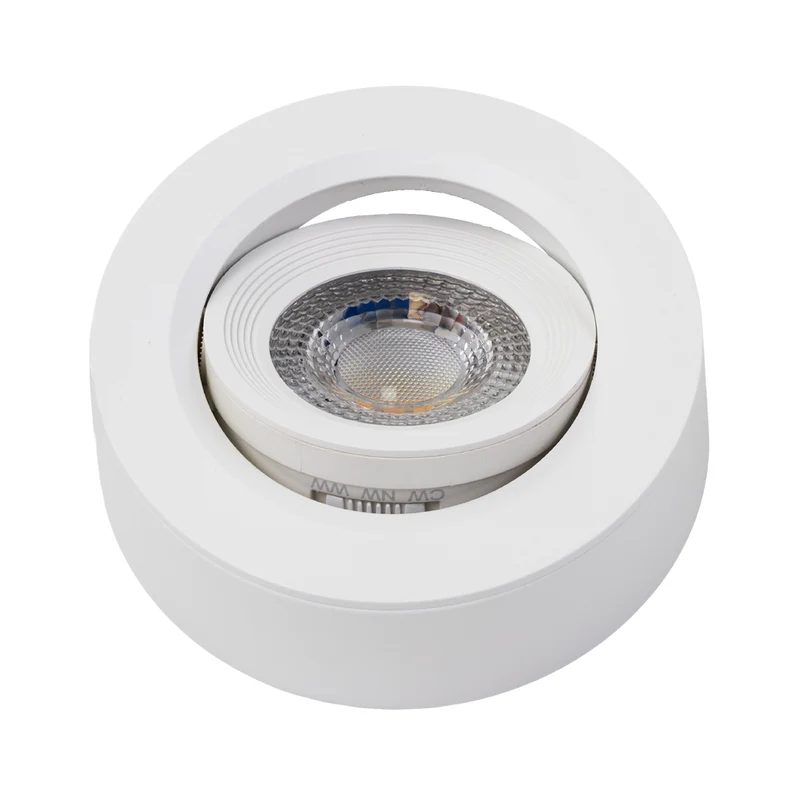 LED CCT Downlight, Ein- und Aufbaustrahler, schwenkbar, in Weiß, dimmbar, 5 W, 420 lm, 60°, 3000K-4000K-6500K einstellbar