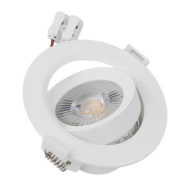 LED CCT Downlight, dimmbar, schwenkbar, in Weiß, 7 W, 600 lm, 3000 - 6500 K (einstellbar), 38°, Einbaustrahler