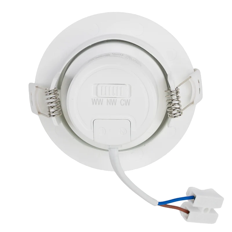 LED CCT Downlight, dimmbar, schwenkbar, in Weiß, 5 W, 450 lm, 3000 - 6500 K (einstellbar), 38°, Einbaustrahler
