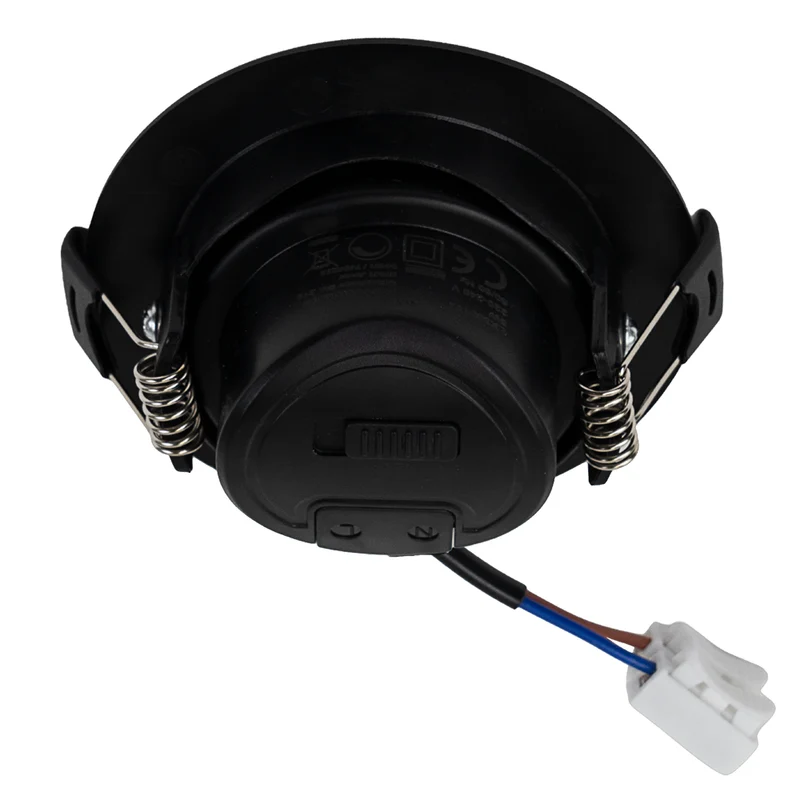 LED CCT Downlight, dimmbar, schwenkbar, in Schwarz, 7 W, 600 lm, 3000 - 6500 K (einstellbar), 38°, Einbaustrahler