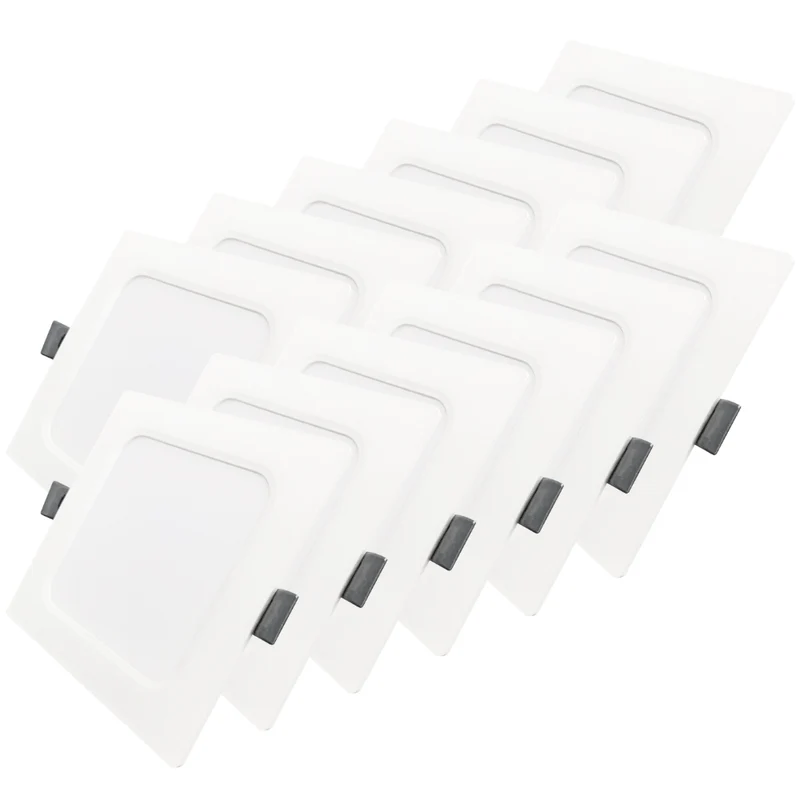 LED Einbauleuchte in Weiß, 12 W, 230 V, IP44-geschützt, 1200 lm, Lichtfarbe einstellbar, 173x26 mm, Einbaustrahler mit Diffusor, Badezimmer Deckenleuchte