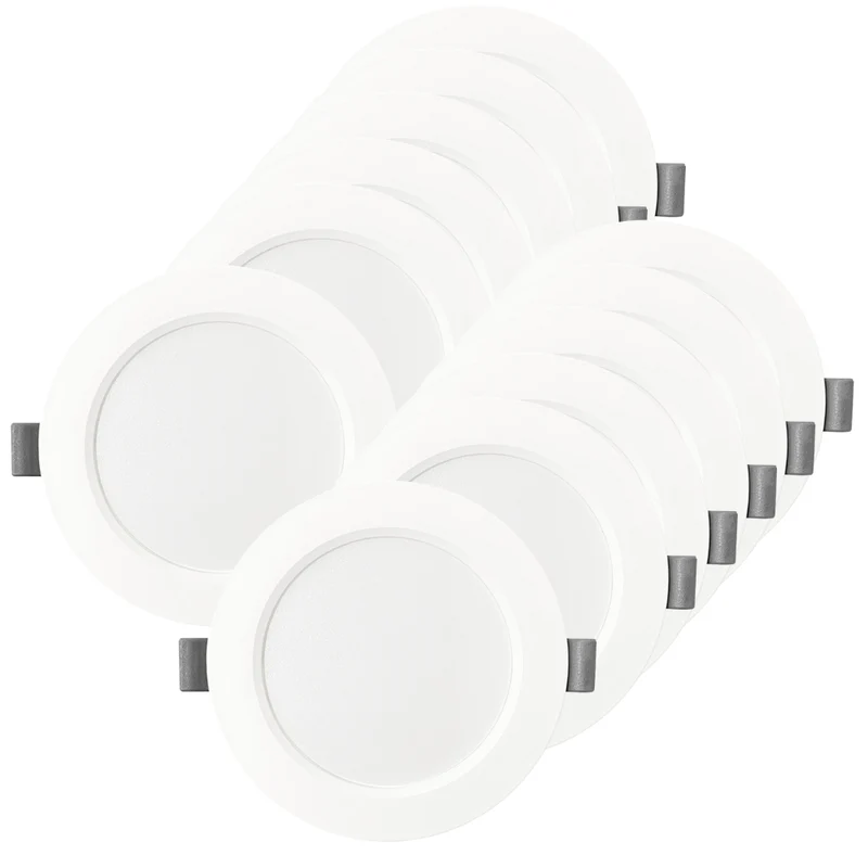 LED Einbauleuchte in Weiß, 24 W, 230 V, IP44-geschützt, 2400 lm, Lichtfarbe einstellbar, Ø295x28 mm, Einbaustrahler mit Diffusor, Badezimmer Deckenleuchte