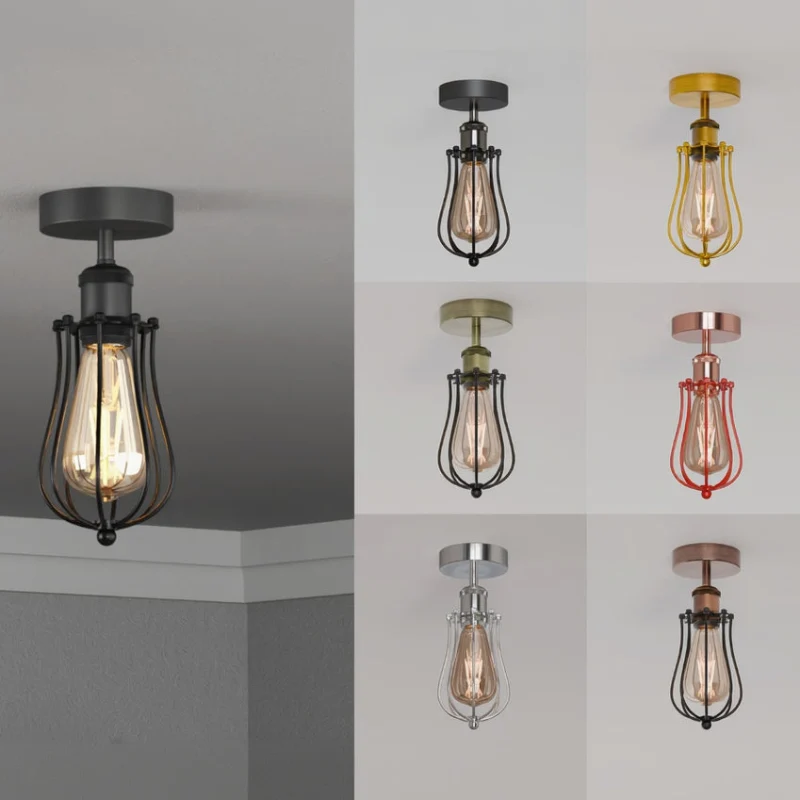 LEDSONE Käfig-Deckenlampe Metall-Leuchte im Industrie ~3160