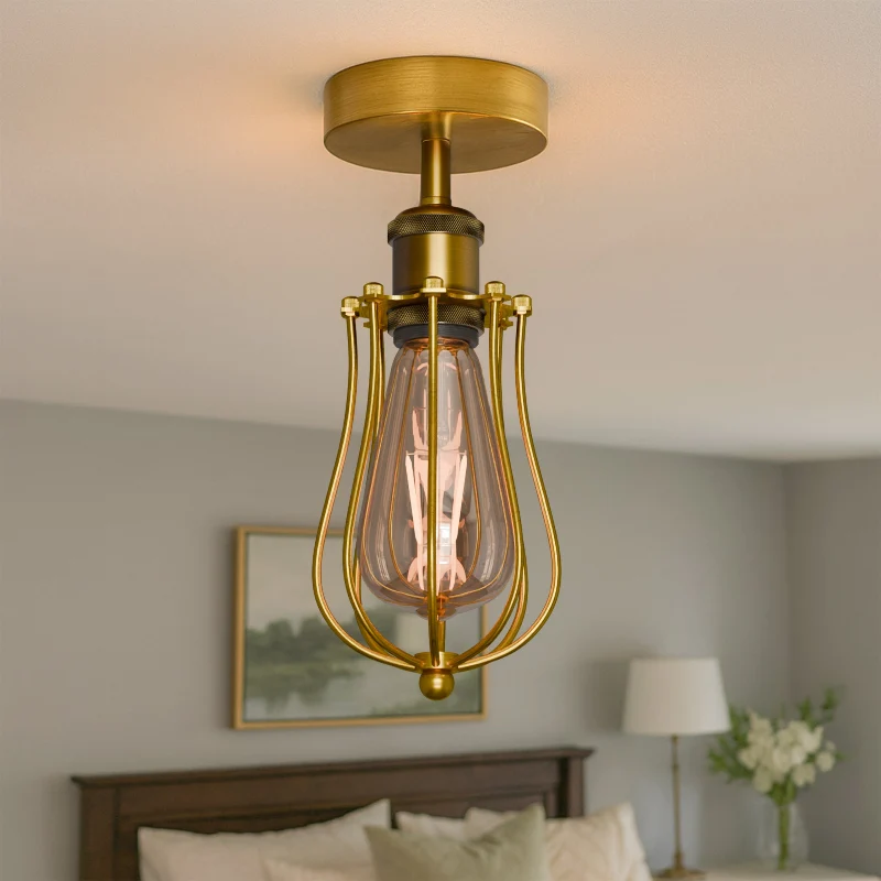 LEDSONE Käfig-Deckenlampe Metall-Leuchte im Industrie ~3160