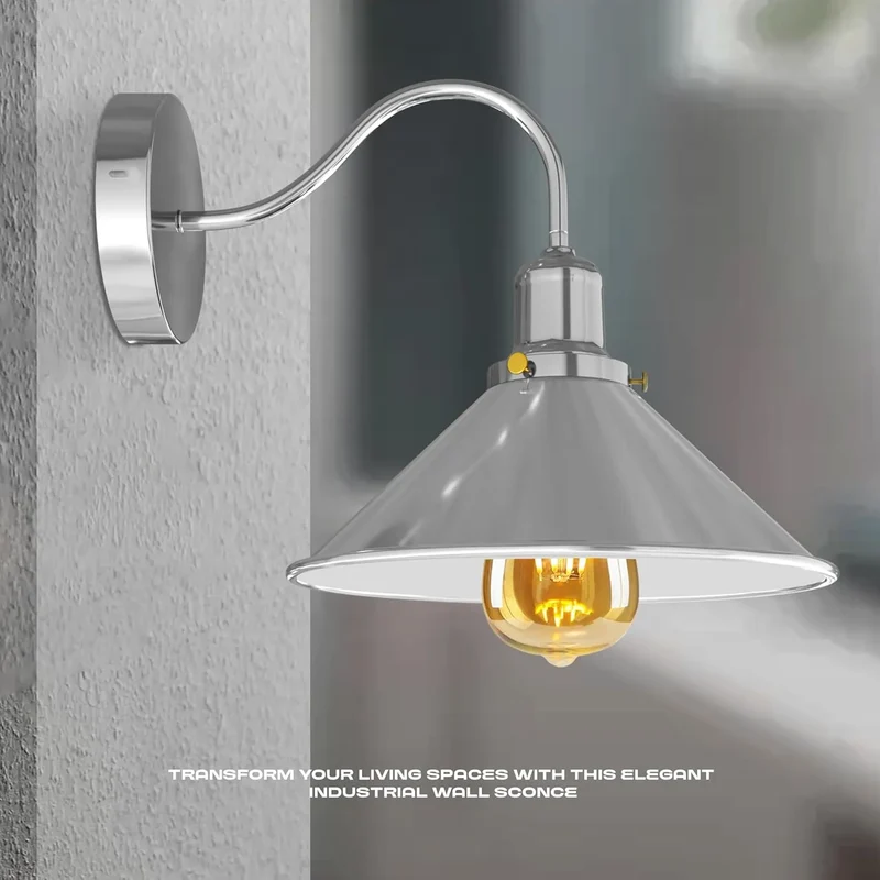 Vintage Stalllampe Messing – Industrie Schwanenhals Wandleuchte E27 ~3260