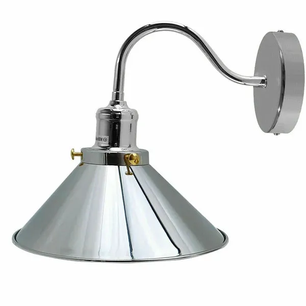 Vintage Stalllampe Messing – Industrie Schwanenhals Wandleuchte E27 ~3260