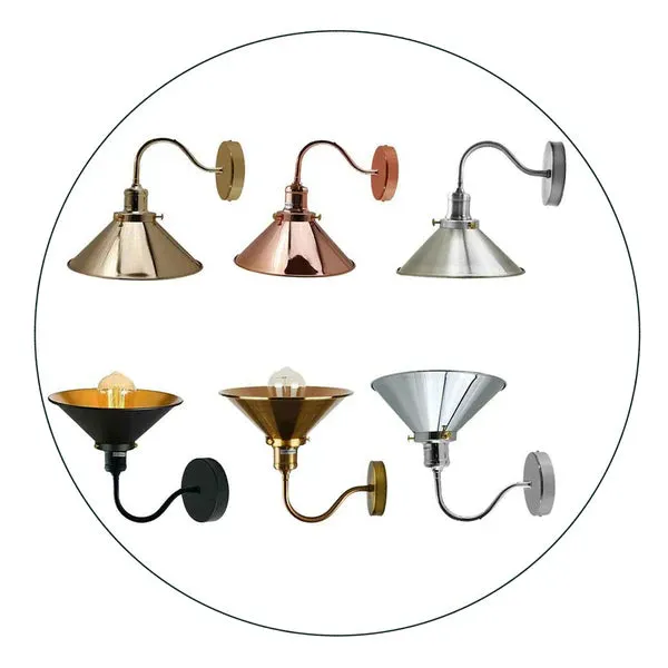 Vintage Stalllampe Messing – Industrie Schwanenhals Wandleuchte E27 ~3260