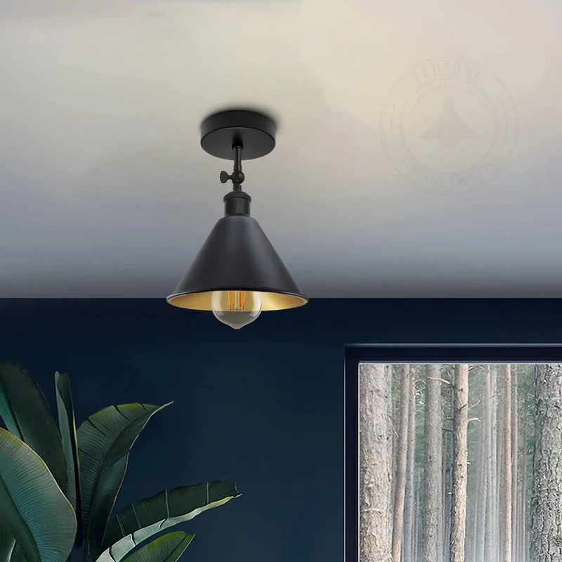 Schwarze Deckenleuchten verstellbar Vintage Deckenlampe~3259