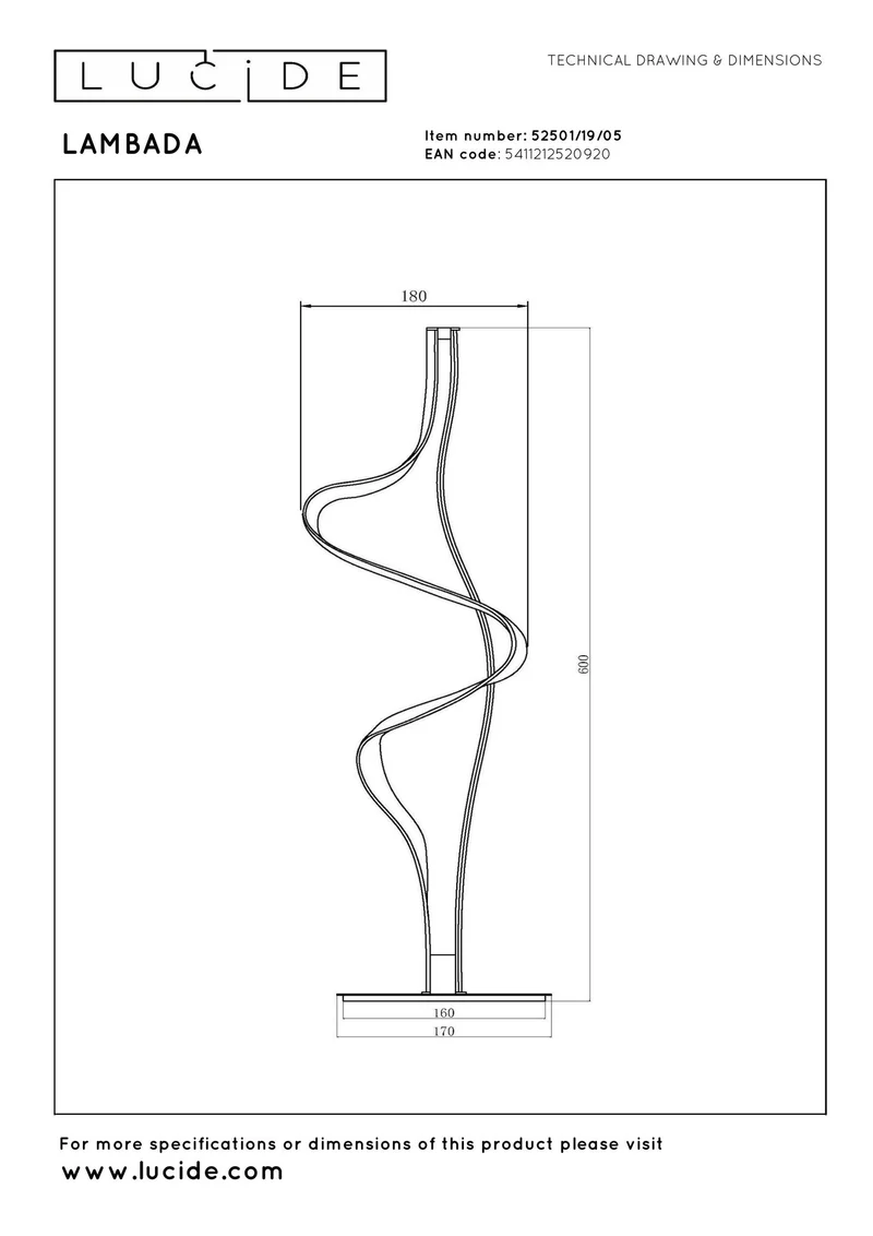 LED-Tischlampe Lambada dimmbar Champagner 60cm