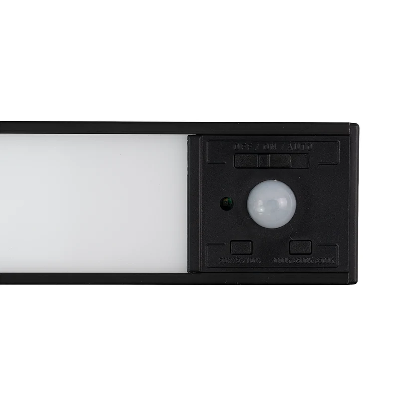 LED Schrankbeleuchtung mit Bewegungsmelder, schwarz, 30 cm, dimmbar, einstellbare Lichtfarbe, USB-aufladbar, einfache Befestigung, Unterbauleuchte
