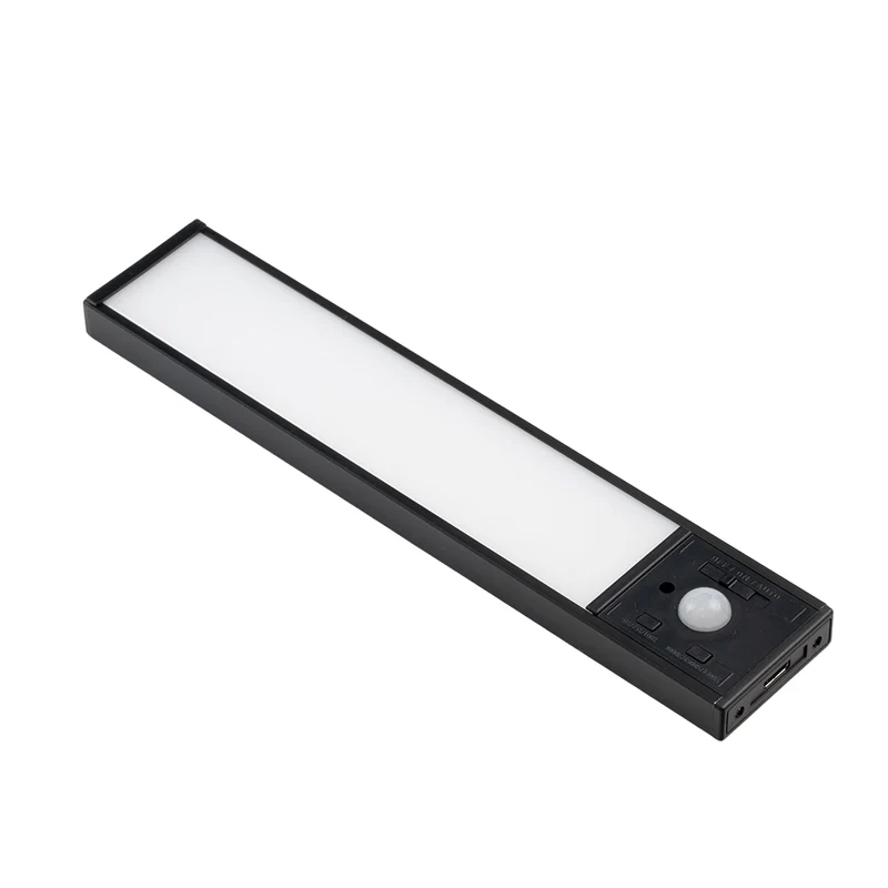 LED Schrankbeleuchtung mit Bewegungsmelder, schwarz, 20 cm, dimmbar, einstellbare Lichtfarbe, USB-aufladbar, einfache Befestigung, Unterbauleuchte